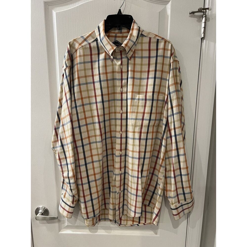 Bills Khakis Shirt Men's Large Button Down Multicolor Plaid Long Sleeve